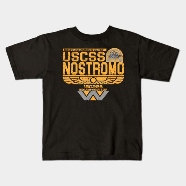 USCSS Nostromo aged Kids T-Shirt by SuperEdu